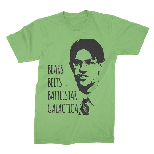 T-shirt Bears Beets Battlestar Galactica Jim Halpert Ufficio Camicia Dwight Schrute - Foto 7 di 14