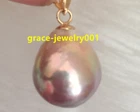 Real AAAA 11-14mm Natural Multicolor South Sea  Pearl Pendant 14k yellow gold