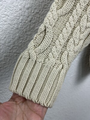 Woods & Gray Vintage Sweater Mens Sz L 90s 3D Chunky Cable Knit