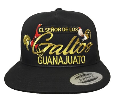 El Señor De Los Gallos De Guanajuato Hat Black Mesh Mexico Federal Chapo Guzmán