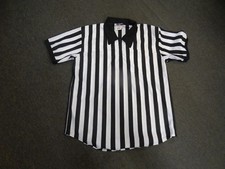 MEN'S SIZE XL REFEREE BLACK AND WHITE STRIPE SHIRT BY TEAMWORK NWOT