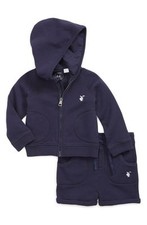 Set completo con cappuccio Burberry bambino Quinten blu navy 6 mesi ($220) vendita al dettaglio