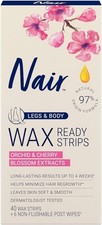 Nair Hair Remover Wax Ready-Strips / 40 Wax Strips  6 Post Wipes