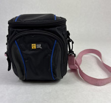 VTG Case Logic Black Blue Camera Case Bag Pink Strap Point Shoot Camera Video