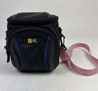 VTG Case Logic Black Blue Camera Case Bag Pink Strap Point Shoot Camera Video