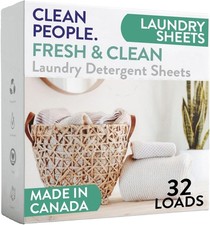 The Clean People Laundry Detergent Sheets 32 Pack Ultra Concentrated Fresh Scent