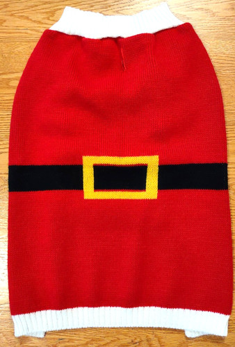 Dog Santa Sweater Multicolor Christmas Holiday Size L Leash Opening 100% Acrylic