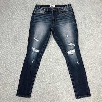 #ad BKE Gabby Curvy Ankle Skinny Jeans Womens 28 Blue High Rise Distressed Stretch $18.00