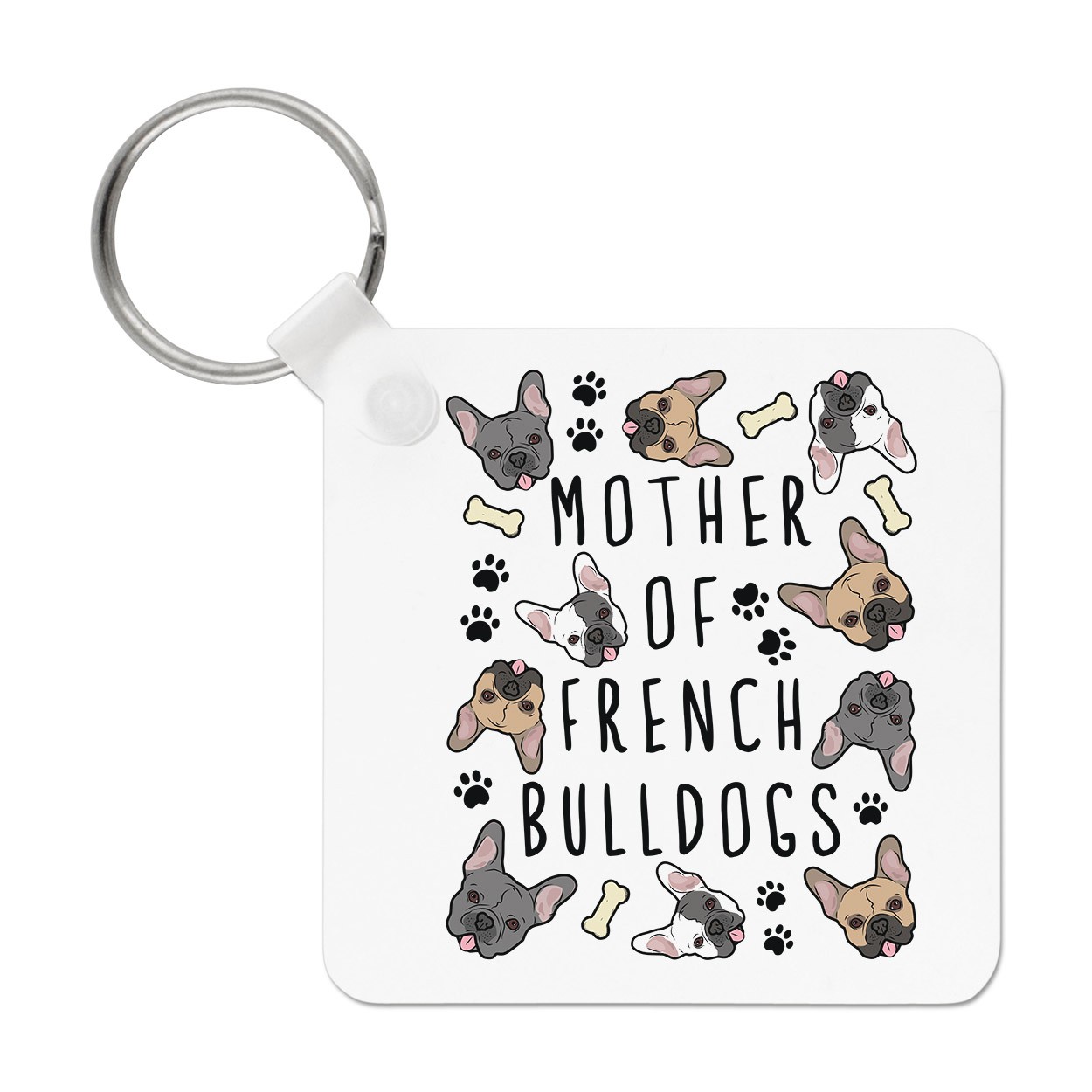 Mother Of French Bulldogs Keyring Key Chain Crazy Lady Man Dog Puppy Funny