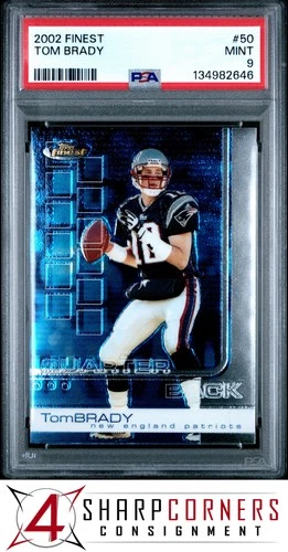 2002 FINEST #50 TOM BRADY PATRIOTS PSA 9