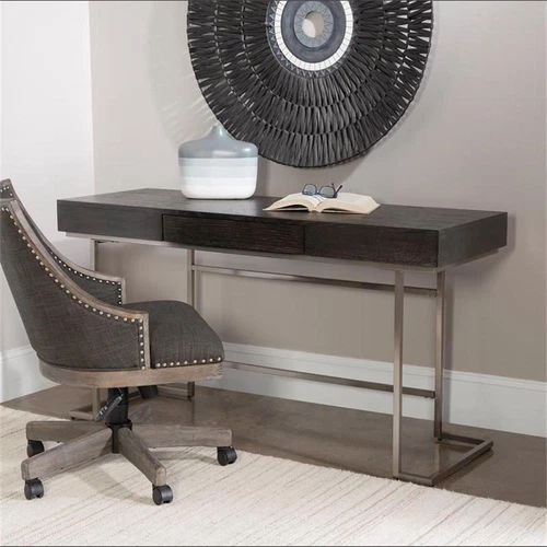 Uttermost Claude Contemporary Wood and Steel Desk in Gray Finish - Picture 6 of 7
