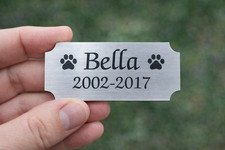 Custom Engraved Brushed Silver Pet Memorial Urn Plaque Nameplate Sign Label Tag