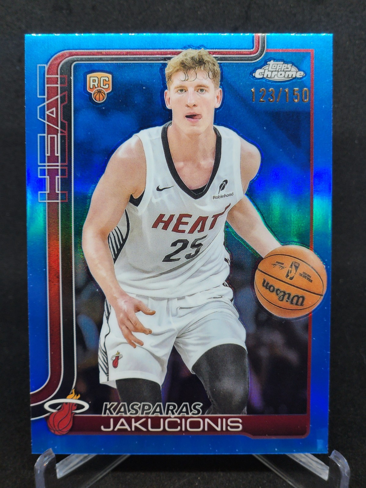 2025-26 Topps Chrome Kasparas Jakucionis (RC) Blue Refractor /150 #270