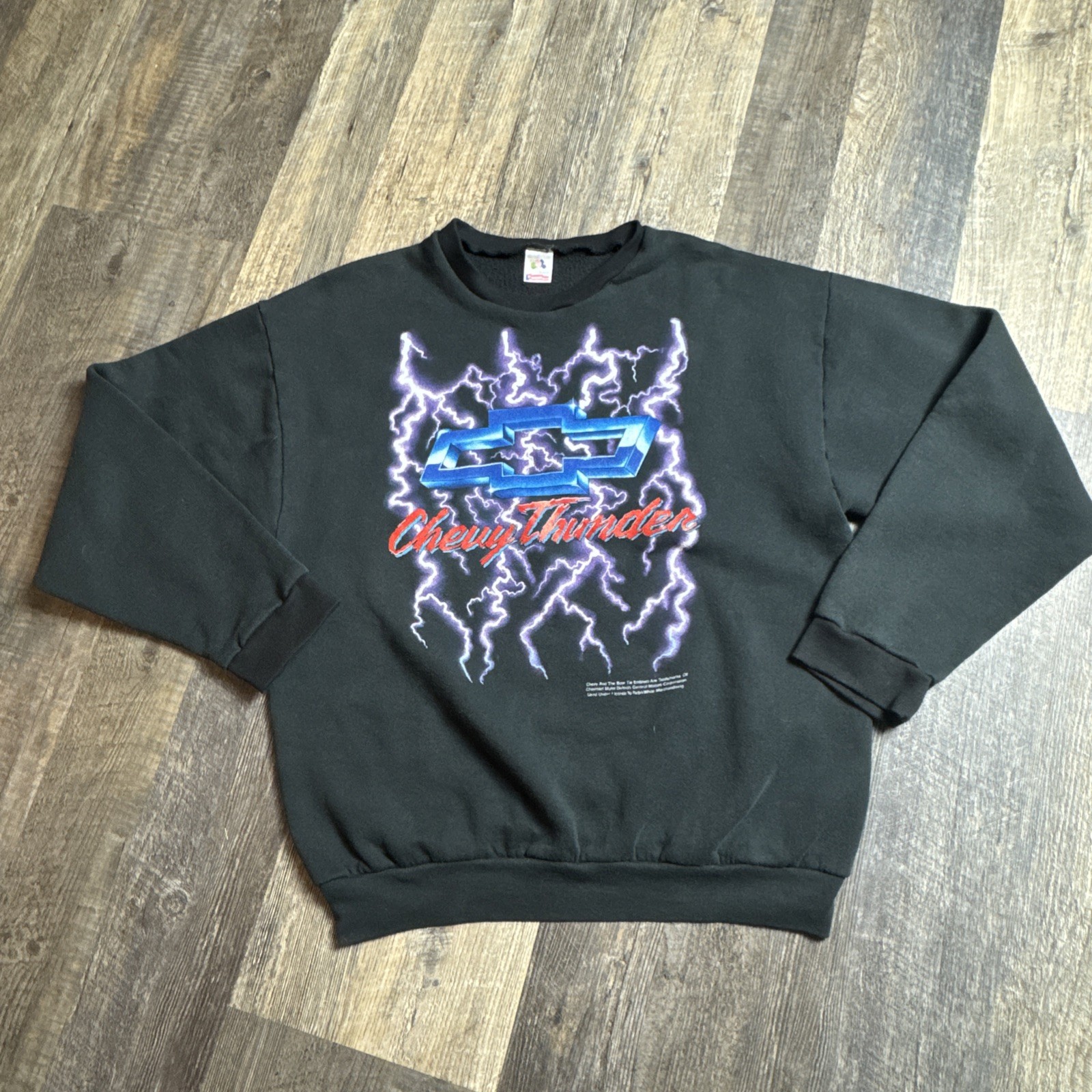 Vintage Chevy - Faded Black Chevy Thunder Crewneck Sweatshirt Size XL