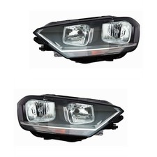 Halogen Scheinwerfer Set links & rechts H7 schwarz für VW Golf Sportsvan