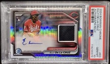 2024 Bowman Chrome Elly De La Cruz RC Auto Relic /150 PSA 10 GEM MINT Reds