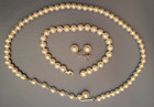 3 piece Costume Jewelry Pearl Necklace & Earrings & Bracelet Set  — photo 1