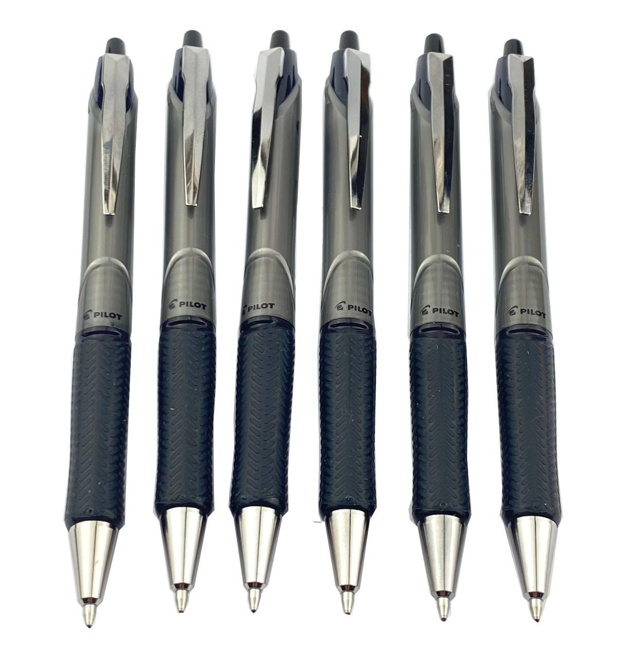 6 x Pilot Acroball Deluxe BegreeN Retractable Ballpoint Pens Medium 1.0 - Black