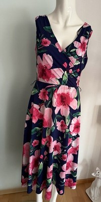 Kleid Wickel Optics stretch Von Vence Camuto Gr 36 38 S Blumen Muster