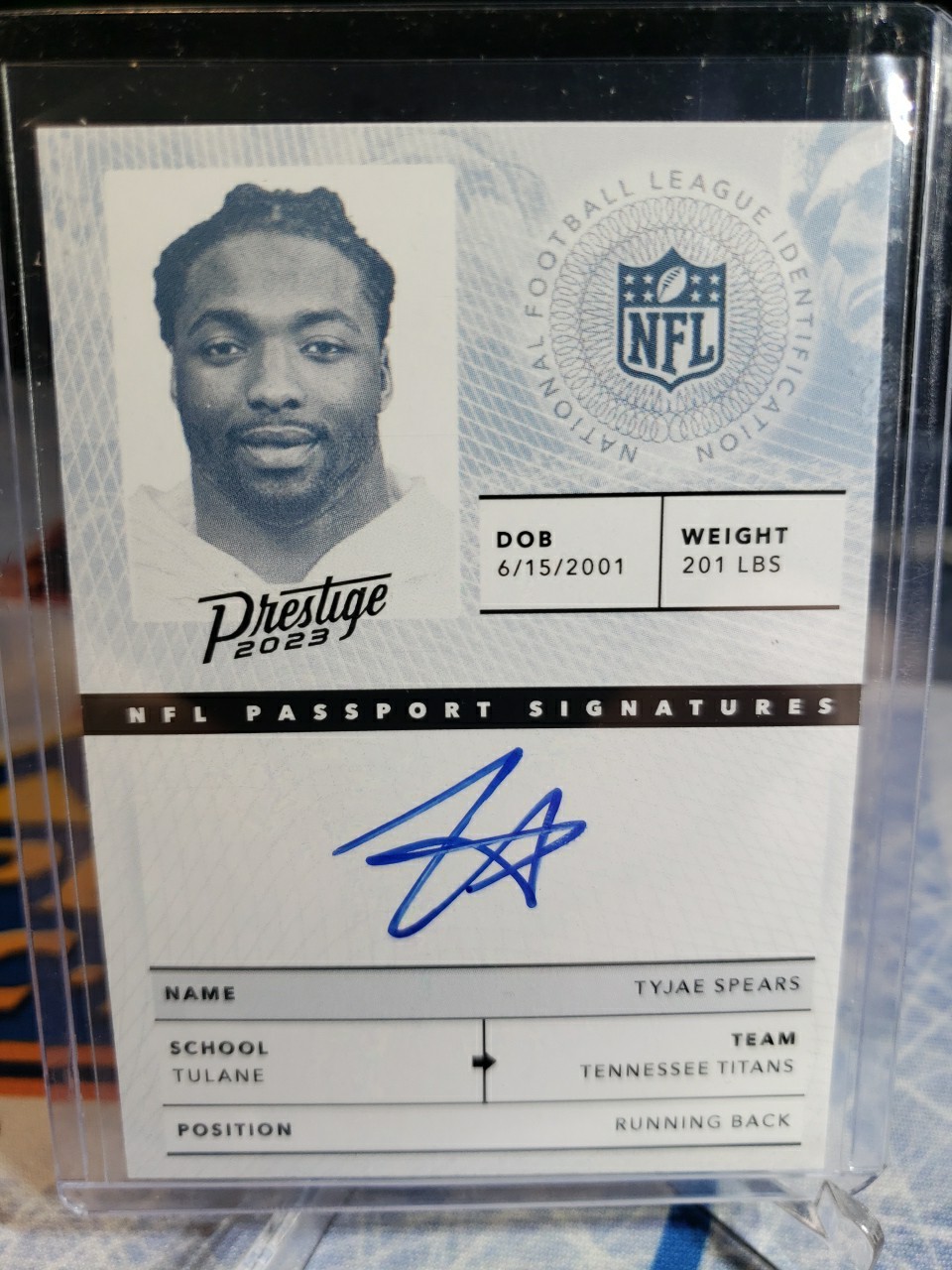 2023 Prestige Tyjae Spears #NPS-TSS Passport Signatures (On Card AUTO)