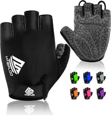 Bike Gloves for Men Women with Anti-Slip Shock-Absorbing Pad, Light Weight Half-
