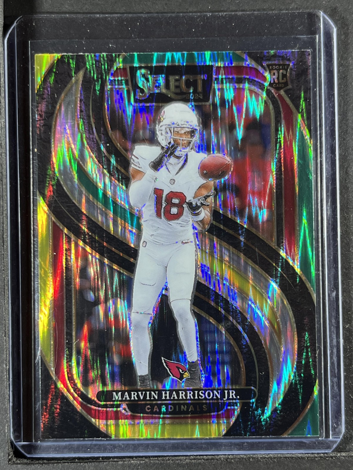 2024 Panini Select #115 Marvin Harrison Jr. Green & Yellow Prizm Shock 250010