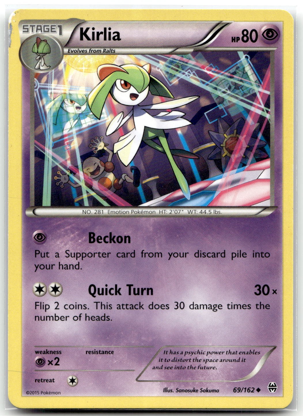Kirlia 69/162 XY - BREAKthrough Uncommon Pokemon TCG HP