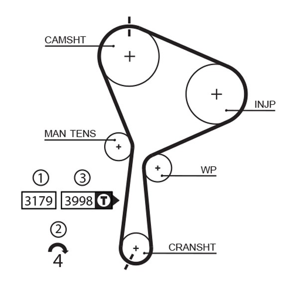 Fits GATES K015610XS TIMING KPL./ ROLLERS 1 PC.+1.9D BELT  ⭐UK Stock⭐