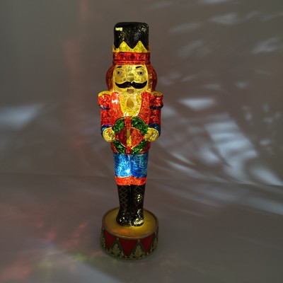 Glass Lighted Christmas Nutcracker 