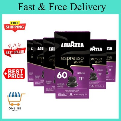 (60Pk) Lavazza Espresso Intenso Medium-Dark Roast Aluminum Capsules Compatible