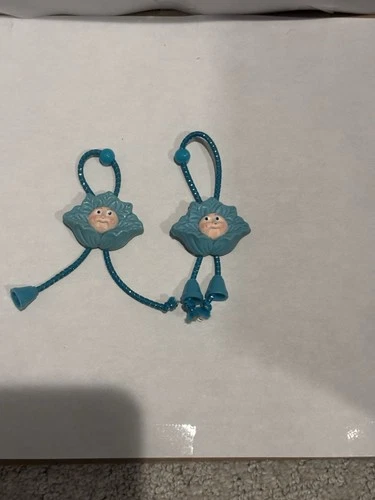Vintage 1983 Cabbage Patch Kids Pair of Barrettes Blue Dress Hair Clips