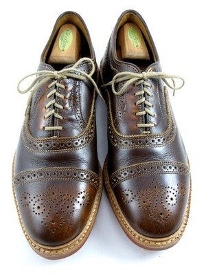 Allen Edmonds ''STRANDMOK'' Men's Leather Cap-Toe Oxfords 9.5 EEE Brown(629N)