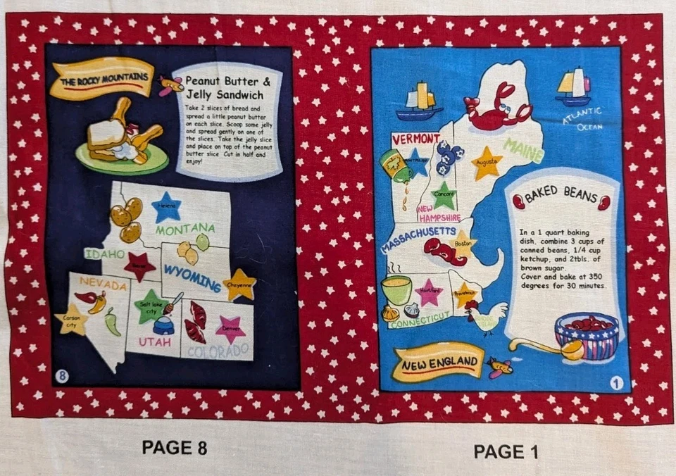 Libro de cocina de Estados Unidos cortar y coser MBT panel de tela libro de tela Foto 4 de 4