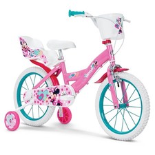 Bici Minnie Bicicletta bambina 16 pollici Rosa Con Rotelle e Portabambole