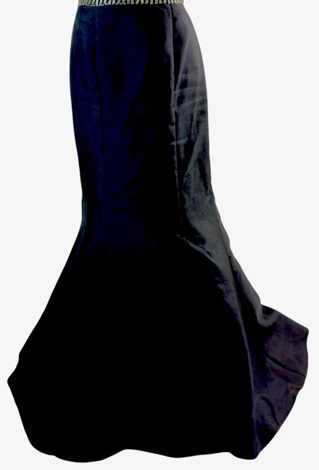 Falda Rachel Allan Noche Formal Hasta el Suelo Acampanada Trompeta Negra Talla 10 Gótica Foto 4 de 4