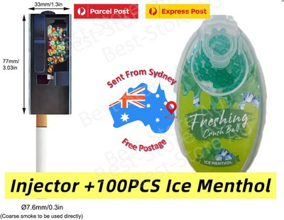 Cigarette beads Pusher Injector + 100 Beads, Pops Explosion ICE MENTHOL  Flavor
