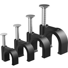 200 Pcs Cable Clips 4/6/8/10mm Nail in 4mm, 6mm, 8mm, 10mm, Black