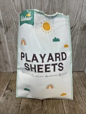 Biloban Pack and Play Sheets Fitted, 2 38 X 26 Inch, Grey & White ~Open Box