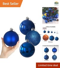 Royal Blue 4.0" Large Christmas Balls - Christmas Tree Decoration Ornaments S...