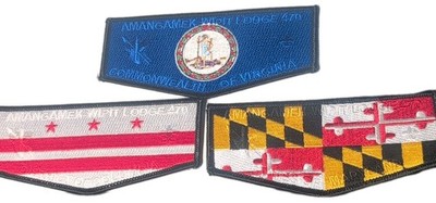 Boy Scouts BSA OA Order Of The Arrow Maryland Virginia DC Flags Lot 3 Patch