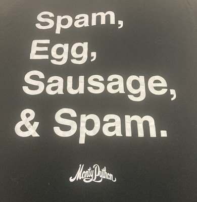 Month Python Spam Egg Sausage Tshirt Large 