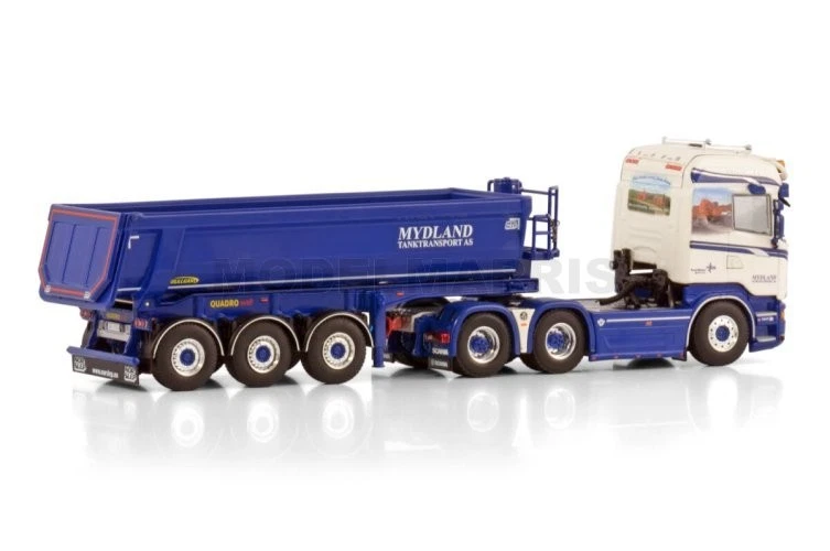 WSI 01-4252 Mydland Scania Streamline Highline 6X4 Moitié Pipe Benne Remorque - - Photo 2/3