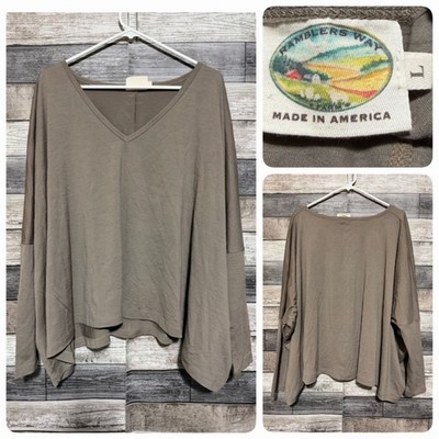 Rambler s Way Oversized 100% Rambouillet Wool Top Women s L Tan Brown