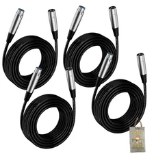 FAT TOAD XLR Microphone Cables 20ft 4 PACK - DJ Pro Audio Studio Mic Cord Wire