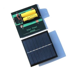 Solar Panel Charger 1W 4V for DIY Projects with For 2 AA Rechargeable Batteries