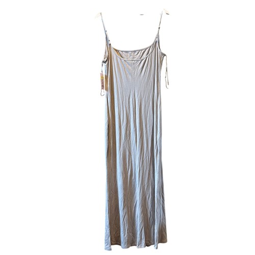 NWT Wild Fable Spaghetti Straps Ribbed Maxi Slip Dress Stretchy Gray Women's XXL - Picture 4 of 5