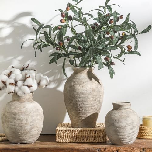 Ceramic Flower Vase Home Decor - Farmhouse Table Vases Rustic Retro-7.4" - Picture 7 of 8