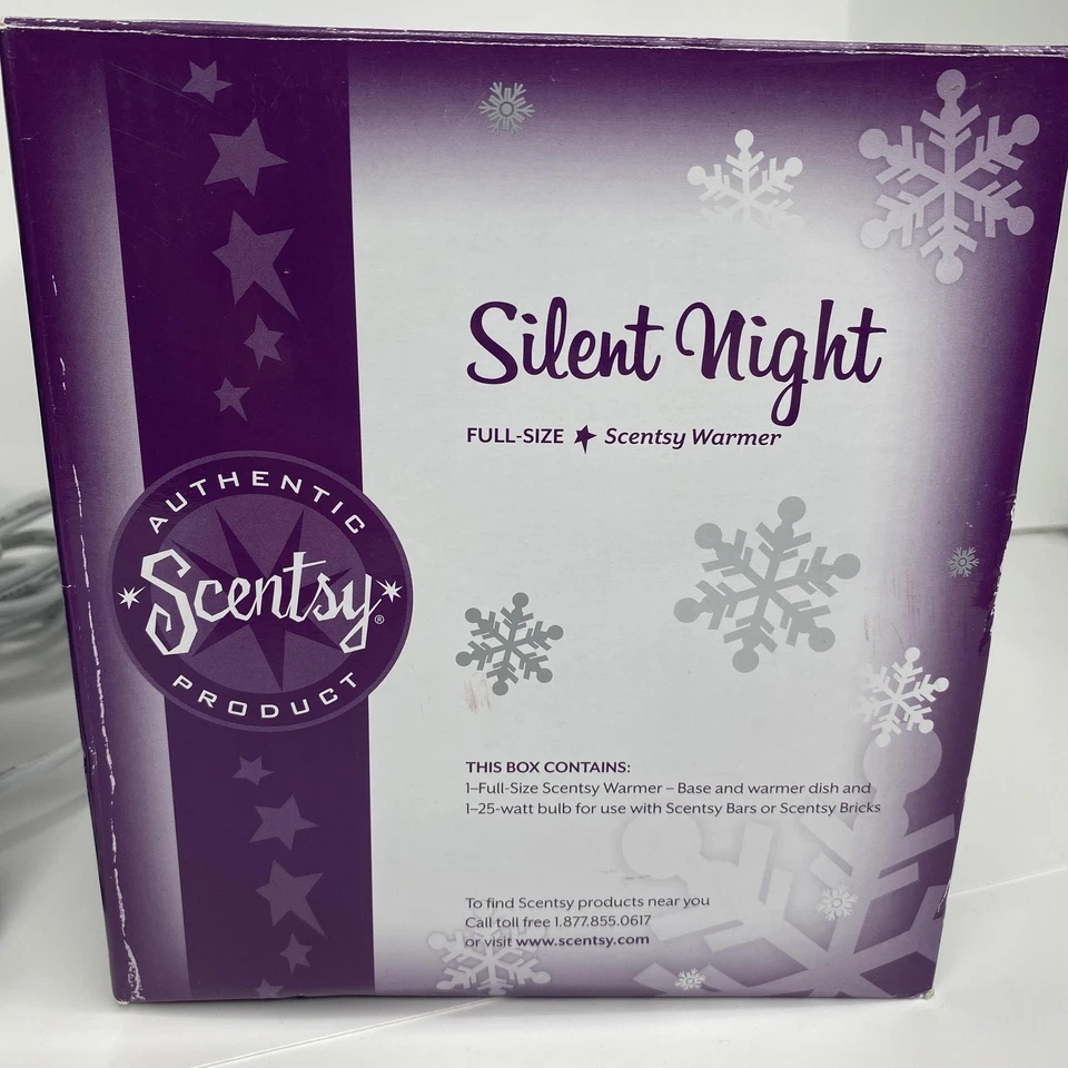 Calentador de cera eléctrico tamaño completo Scentsy Silent Night azul Belén Navidad Foto 3 de 4