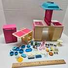 Vintage Barbie DREAM KITCHEN SET - #9119 Island Refrigerator Table Food - 1984