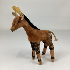Vintage 1950s Steiff Giraffe 6414/0 6.5" Velvet Germany Button Yellow Ear Tag